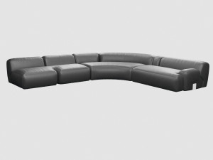 vincenzo de cotiis dc0706 sofa black leather 3D Model