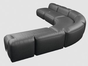 vincenzo de cotiis dc0706 sofa black leather 3D Model