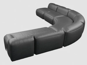 vincenzo de cotiis dc0706 sofa black leather 3D Model