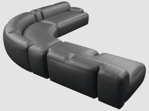 vincenzo de cotiis dc0706 sofa black leather 3D Model
