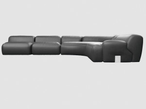 vincenzo de cotiis dc0706 sofa black leather 3D Model