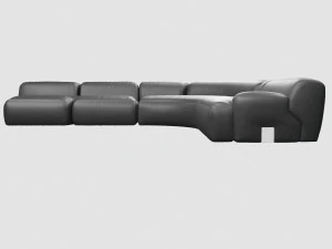 vincenzo de cotiis dc0706 sofa black leather 3D Model