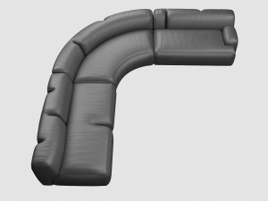 vincenzo de cotiis dc0706 sofa black leather 3D Model