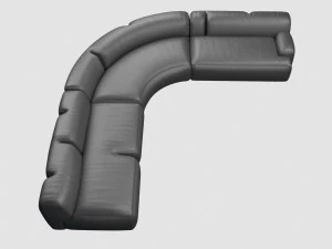 vincenzo de cotiis dc0706 sofa black leather 3D Model
