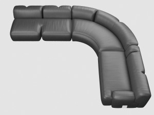 vincenzo de cotiis dc0706 sofa black leather 3D Model