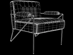 emmett lounge chair mink shearling kelly wearstler 3D Model