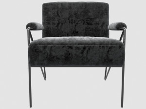 emmett lounge chair mink shearling kelly wearstler 3Dモデル