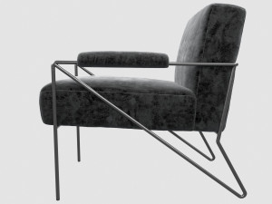 emmett lounge chair mink shearling kelly wearstler 3Dモデル
