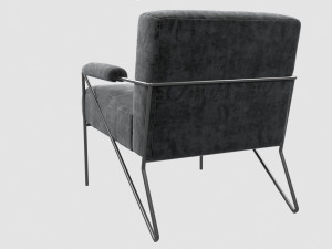 emmett lounge chair mink shearling kelly wearstler 3Dモデル