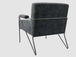 emmett lounge chair mink shearling kelly wearstler 3D Model