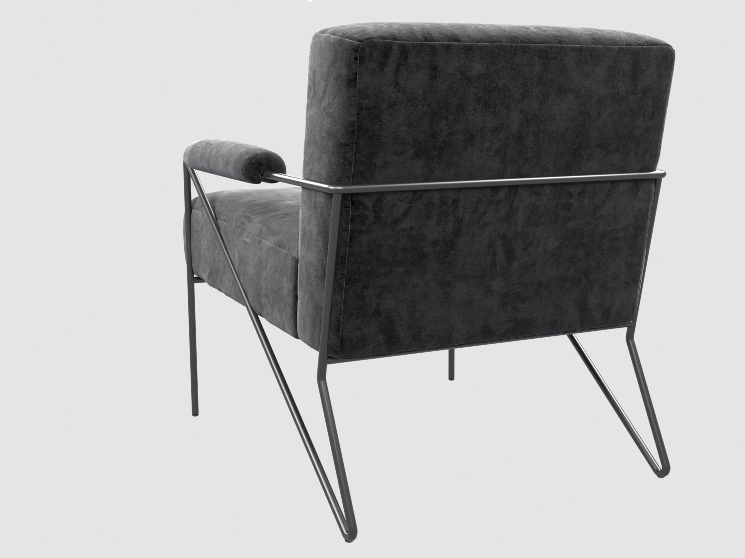 emmett lounge chair mink shearling kelly wearstler 3D Model in