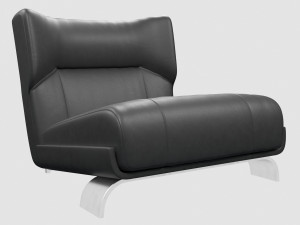 vicenzo de cotiis dc103b lounge chair black leather 3D Model