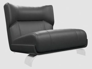 Poltrona lounge vincenzo de cotiis dc103b pelle nera Modello 3D