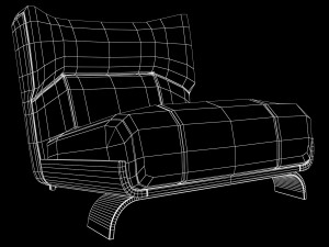 vicenzo de cotiis dc103b lounge chair black leather 3D Модель