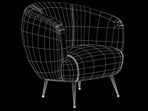 souffle chair unruched by kelly wearstler 3D Model