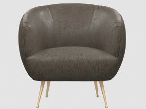 souffle chair unruched by kelly wearstler 3D Model