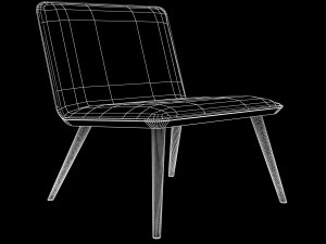 spine lounge wood base fredericia 3D-Modell