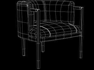 larchmont chair mink shearling by kelly wearstler 3Dモデル