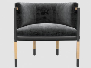 larchmont chair mink shearling by kelly wearstler 3Dモデル
