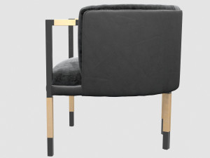 larchmont chair mink shearling by kelly wearstler 3Dモデル