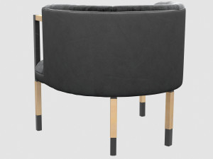 larchmont chair mink shearling by kelly wearstler 3Dモデル