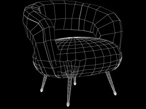 laurel lounge chair pascal rose by kelly wearstler 3D-Modell