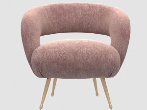 laurel lounge chair pascal rose by kelly wearstler 3D Model
