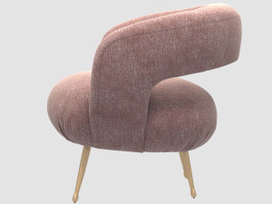 laurel lounge chair pascal rose by kelly wearstler 3D-Modell