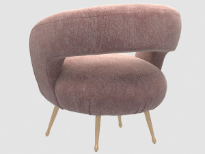 laurel lounge chair pascal rose by kelly wearstler 3D-Modell