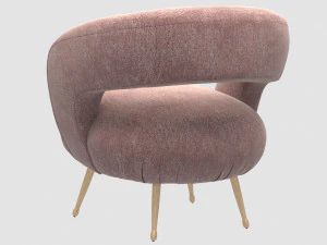 laurel lounge chair pascal rose by kelly wearstler 3D Model