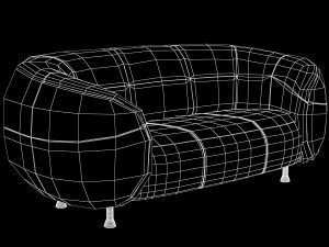 lucien sofa bubby black by kelly wearstler 3D 模型