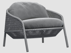 ahnda lounge chair graphite dedon 3D Model