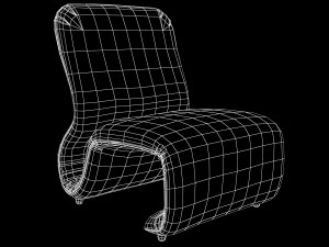 etcetera low chair by jan ekselius 3D Model