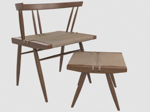 seagrass chair george nakashima 3D Model