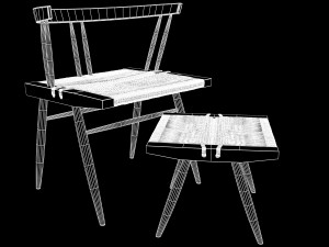seagrass chair george nakashima Modelo 3D