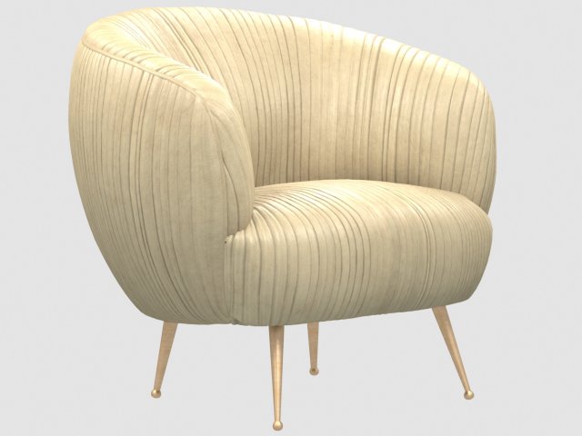 souffle chair ruched leather beig by kelly wearstler Modèle 3D .c4d .max .obj .3ds .fbx .stl .blend 