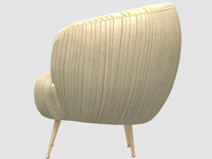 souffle chair ruched leather beig by kelly wearstler Modèle 3D