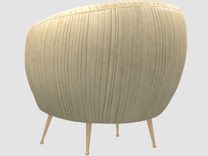 souffle chair ruched leather beig by kelly wearstler Modèle 3D