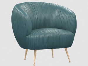 souffle chair ruched leather arizona turquoise by kelly wearstler Modèle 3D