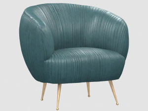 souffle stoel ruches leer Arizona turquoise van Kelly Wearstler 3D Model
