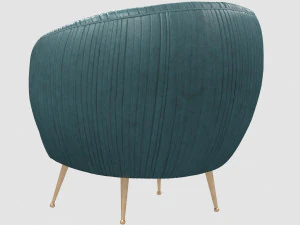 souffle chair ruched leather arizona turquoise by kelly wearstler 3D Model