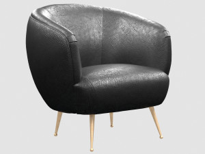 souffle chair unruched bubbly black by kelly wearstler Modèle 3D
