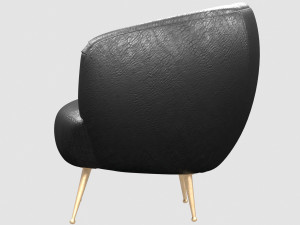 souffle chair unruched bubbly black by kelly wearstler Modèle 3D