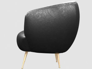 souffle chair unruched bubbly black by kelly wearstler 3D Model