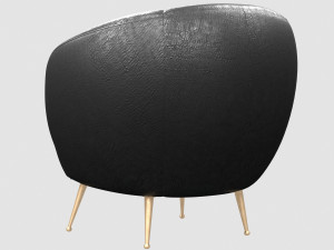 souffle chair unruched bubbly black by kelly wearstler Modèle 3D