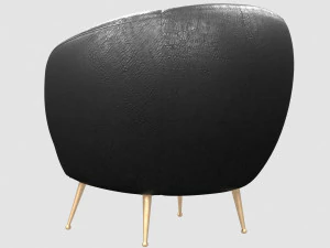 souffle chair unruched bubbly black by kelly wearstler 3D Model