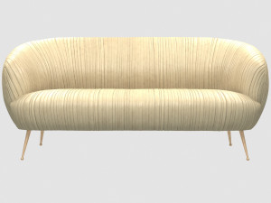 souffle settee ruched leather beig kelly wearstler 3Dモデル