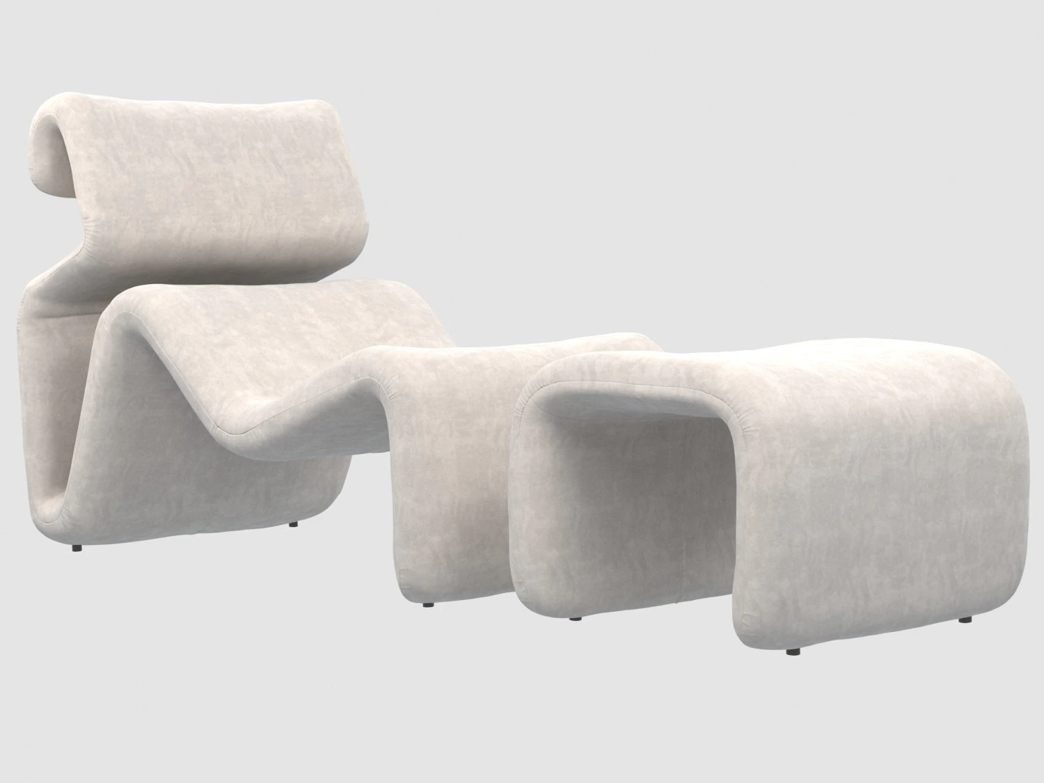 etcetera lounge chair and stool by jan ekselius 3D Model .c4d .max .obj .3ds .fbx .stl .blend