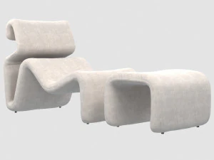 itp. fotel i stołek zaprojektowany przez Jana Ekeliusa Model 3D