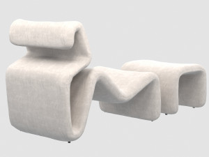 etcetera lounge chair and stool by jan ekselius 3D 모델